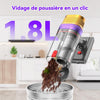 Vistefly V15 Ultra Aspirateur Balai sans Fil, 600W/58Kpa/70Mins Aspirateur sans Fil Puissant avec Écran Double, Design à Double Conteneur Aspi pour Sols Durs Poils d'animaux Tapis