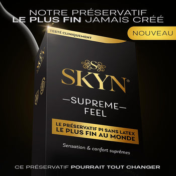 SKYN Supreme Feel : Lot de 20 Préservatifs sans latex SKYNFEEL pour Homme/Ultra-Fins, Lisses, Forme Droit