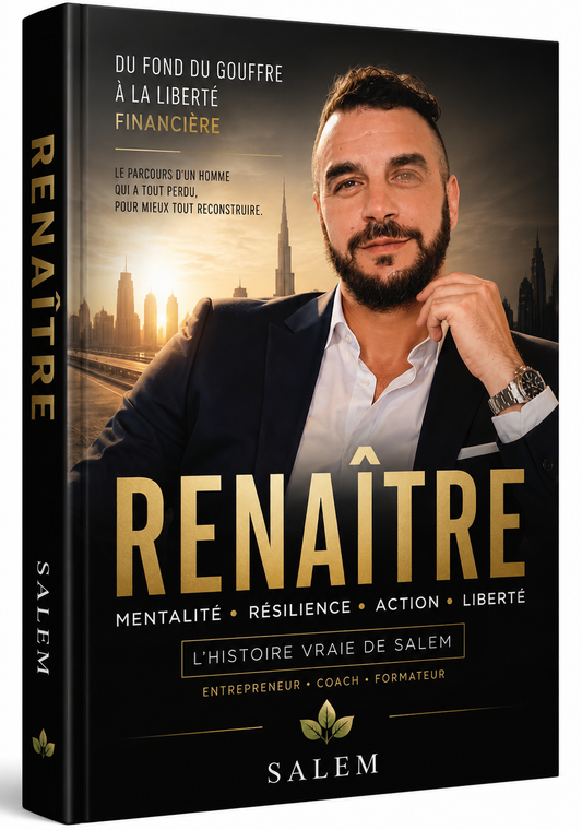 Couverture du livre RENAITRE de Salem, edition NAHNAH, ebook PDF developpement personnel et liberte financiere