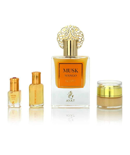 Coffret Eau de Parfum Musk Mango + Musk + Huile Parfumé et Vaseline – Ayat Perfumes