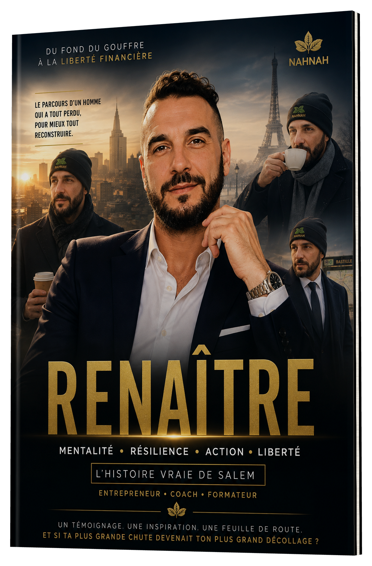 RENAÎTRE - vue de tranche avec le dos du livre
