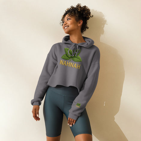 Crop Hoodie NAHNAH Menthe - Sweat Capuche Court Femme